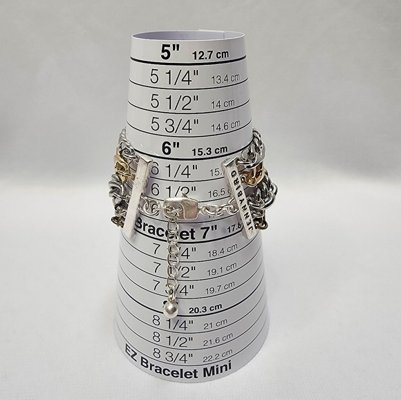 Jenny Bird Silver and Gold Chain Wide Bracelet - Picture 12 of 14